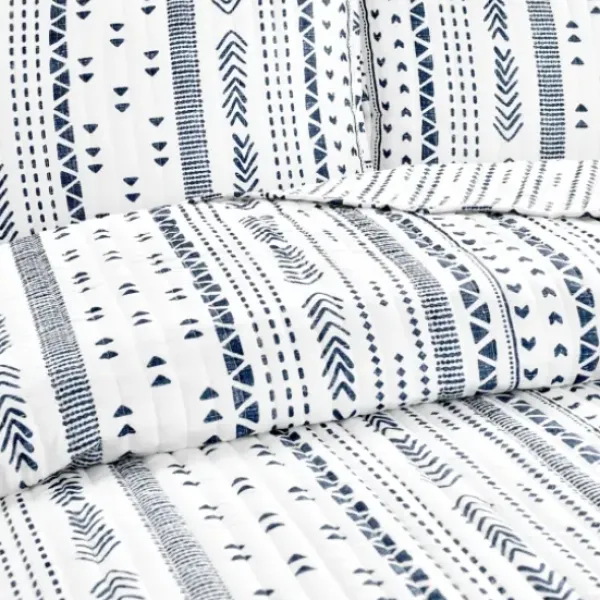Quilts-Kirkland's Home Navy Geometric Full/Queen Reversible Quilt Set Blue/White