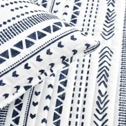 Quilts-Kirkland's Home Navy Geometric Full/Queen Reversible Quilt Set Blue/White