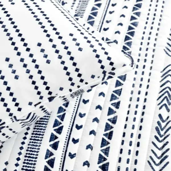 Quilts-Kirkland's Home Navy Geometric Full/Queen Reversible Quilt Set Blue/White
