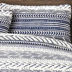 Quilts-Kirkland's Home Navy Geometric 3-Pc. King Quilt Set Blue/White