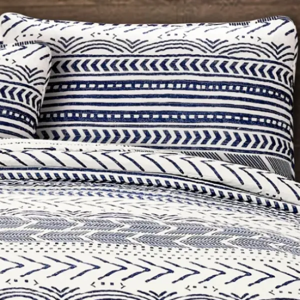 Quilts-Kirkland's Home Navy Geometric 3-Pc. King Quilt Set Blue/White