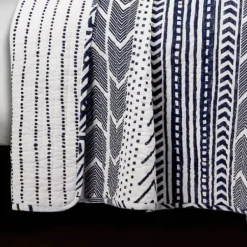 Quilts-Kirkland's Home Navy Geometric 3-Pc. King Quilt Set Blue/White
