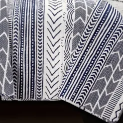 Quilts-Kirkland's Home Navy Geometric 3-Pc. King Quilt Set Blue/White