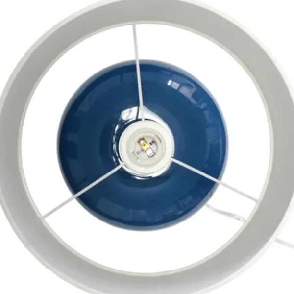 Table Lamps-Kirkland's Home Navy Glass Short Oval Table Lamp Blue