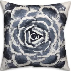 Pillows-Kirkland's Home Navy Large Succulent Pillow Blue