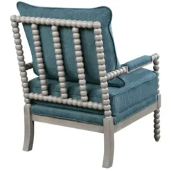 Accent Chairs-Kirkland's Home Navy Liam Turned Leg Accent Chair Blue