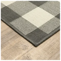 Outdoor Rugs-Kirkland's Home Navy Linear Macy Indoor/Outdoor Area Rug, 4X7 Blue