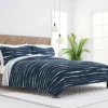 Quilts-Kirkland's Home Navy Linear Reversible 3-Pc. Queen Quilt Set Blue/White