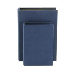 Baskets & Boxes-Kirkland's Home Navy Linen Book Boxes, Set Of 2 Blue