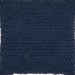 Pillows-Kirkland's Home Navy Looped Yarn Wool Pillow Blue
