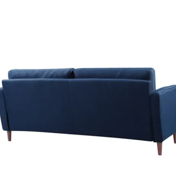 Sofas & Loveseats-Kirkland's Home Navy Lumbar Eucalyptus Sofa Blue