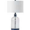 Table Lamps-Kirkland's Home Navy Metal And Glass Jar Table Lamp White
