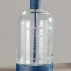 Table Lamps-Kirkland's Home Navy Metal And Glass Jar Table Lamp White