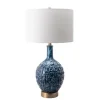 Table Lamps-Kirkland's Home Navy Mod Square Pattern Table Lamp White