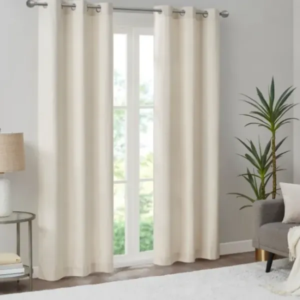 Curtains & Drapes-Kirkland's Home Navy Ombre Stripe Curtain Panel Set, 84 In. Blue/White