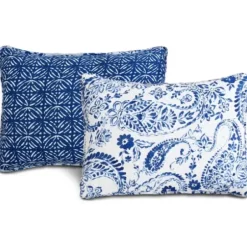 Quilts-Kirkland's Home Navy Paisley 3-Pc. Full/Queen Reversible Quilt Set Blue