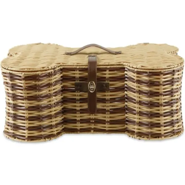 Baskets & Boxes-Kirkland's Home Navy Paw Patch Stripe Rectangle Pet Basket Blue