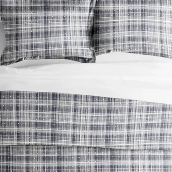 Duvets-Kirkland's Home Navy Plaid Polka Dot 2-Pc. Twin Duvet Cover Set Blue/White