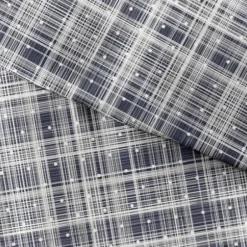 Duvets-Kirkland's Home Navy Plaid Polka Dot 2-Pc. Twin Duvet Cover Set Blue/White