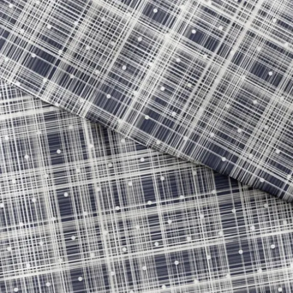 Duvets-Kirkland's Home Navy Plaid Polka Dot 2-Pc. Twin Duvet Cover Set Blue/White