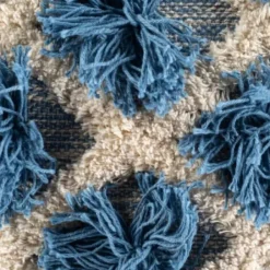 Pillows-Kirkland's Home Navy Pom Pom Pillow Blue