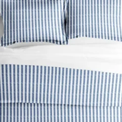 Duvets-Kirkland's Home Navy Rugged Stripe 2-Pc. Twin Duvet Cover Set Blue/White