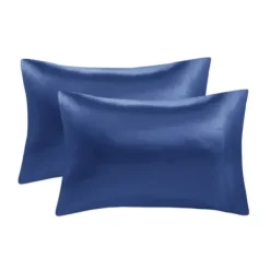 Bed Sheets-Kirkland's Home Navy Satin 6-Pc. Full Sheet Set Blue