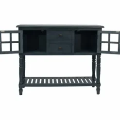 Console Tables-Kirkland's Home Navy Slatted Windowpane Console Table Blue