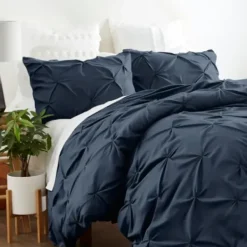 Duvets-Kirkland's Home Navy Soft Pinched 3-Pc. King Duvet Cover Set Blue