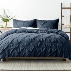 Duvets-Kirkland's Home Navy Soft Pinched 3-Pc. Twin Duvet Cover Set Blue