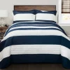 Quilts-Kirkland's Home Navy Stripe 3-Pc. Full/Queen Quilt Set Blue/White