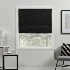 Curtains & Drapes-Kirkland's Home Navy Stripe Ricci Blackout Curtain Shade, 23 In. Blue