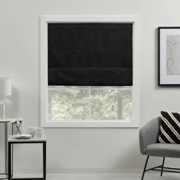 Curtains & Drapes-Kirkland's Home Navy Stripe Ricci Blackout Curtain Shade, 23 In. Blue
