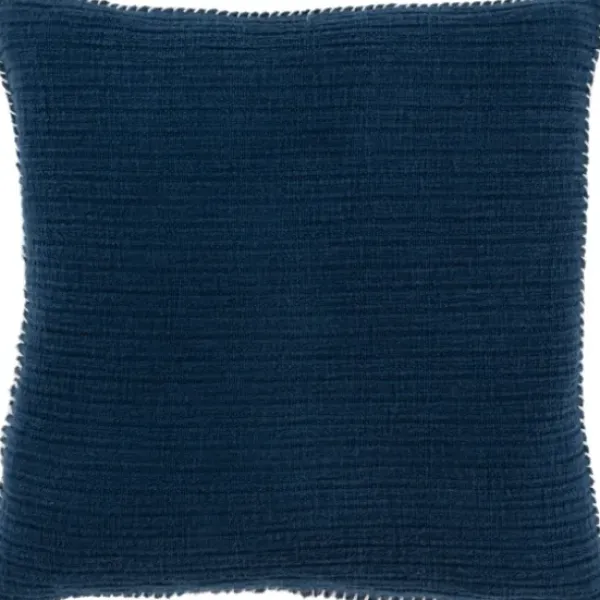 Pillows-Kirkland's Home Navy Subtle Striped Oversized Pillow Blue