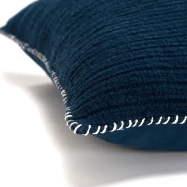 Pillows-Kirkland's Home Navy Subtle Striped Oversized Pillow Blue
