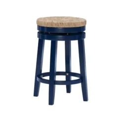 Bar Stools & Counter Height Stools-Kirkland's Home Navy Swivel Frame Counter Stool Blue