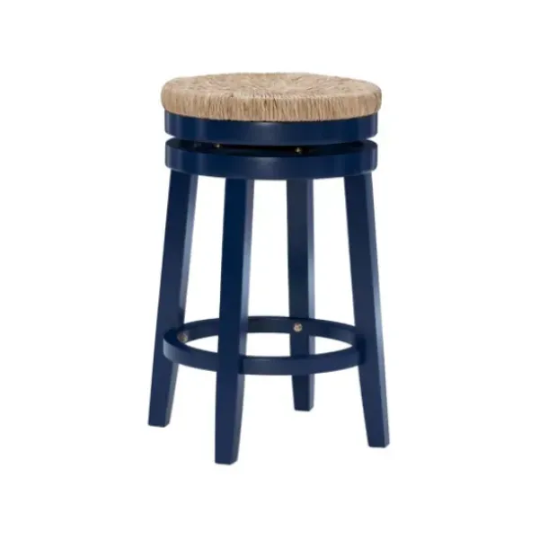 Bar Stools & Counter Height Stools-Kirkland's Home Navy Swivel Frame Counter Stool Blue