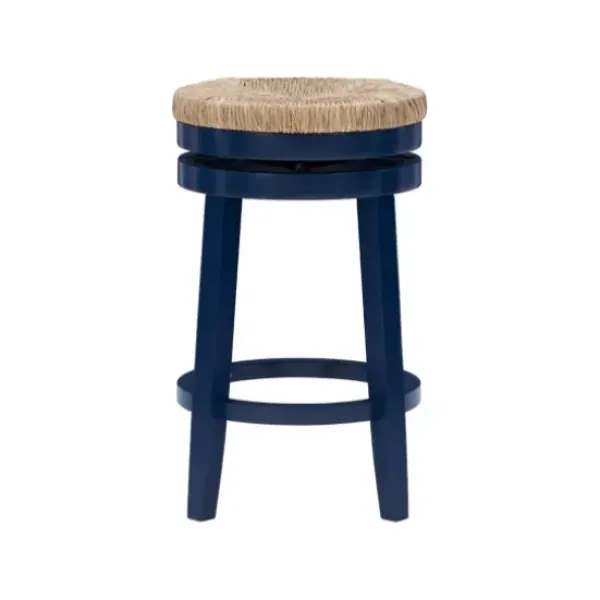 Bar Stools & Counter Height Stools-Kirkland's Home Navy Swivel Frame Counter Stool Blue