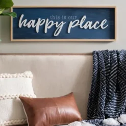 Wall Quotes & Signs-Kirkland's Home Navy This Is Our Happy Place Plaque Blue/White