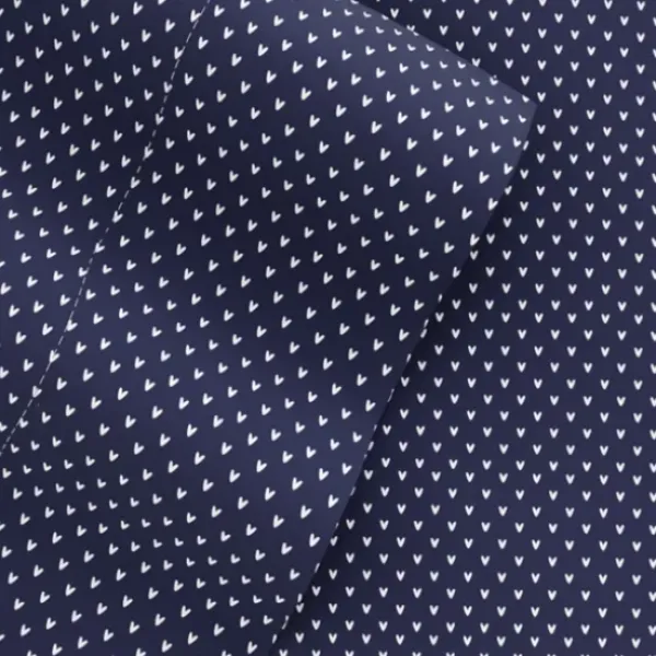 Bed Sheets-Kirkland's Home Navy Tiny Hearts 3-Pc. Twin Sheet Set Blue