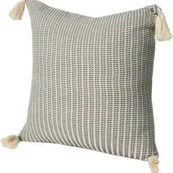 Pillows-Kirkland's Home Navy Trapeze Organic Cotton Throw Pillow Navy/Ivory