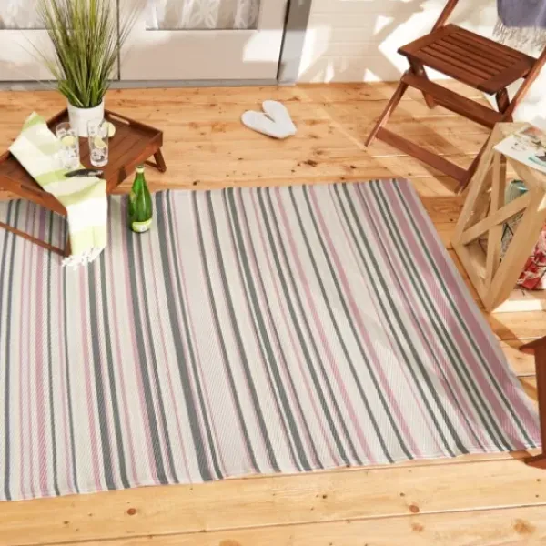 Outdoor Rugs-Kirkland's Home Navy Trellis Outdoor Area Rug, 5X7 Blue