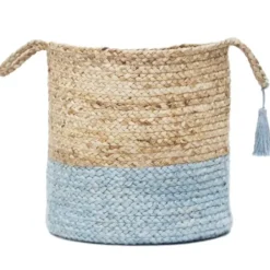 Baskets & Boxes-Kirkland's Home Navy Trellis Paw Print Storage Basket, 16 In. Blue