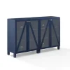 Tv Stands & Media Consoles-Kirkland's Home Navy Triangle 4-Door Wood Media Cabinet Blue