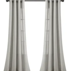 Curtains & Drapes-Kirkland's Home Navy Tucker Stripe Curtain Panel Set, 84 In. Blue