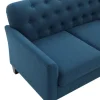 Sofas & Loveseats-Kirkland's Home Navy Upholstered Button Tufted Loveseat Blue