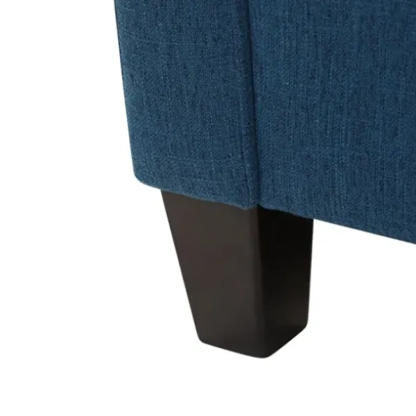 Sofas & Loveseats-Kirkland's Home Navy Upholstered Button Tufted Loveseat Blue