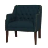 Accent Chairs-Kirkland's Home Navy Upholstered Button Tufted Accent Chair Blue