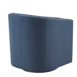 Accent Chairs-Kirkland's Home Navy Upholstered Nailhead Swivel Accent Chair Blue