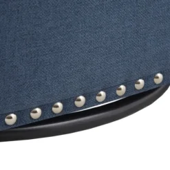 Accent Chairs-Kirkland's Home Navy Upholstered Nailhead Swivel Accent Chair Blue